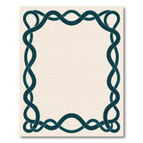 Teal Braided Interlock Border Area Rug