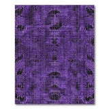 Purple Distressed Skull Motif Area Rug