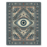 Blue Evil Eye Geometric Area Rug