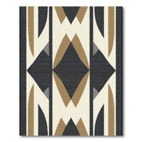 Modern Geometric Black Gold Ivory Area Rug