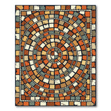 Distressed Mosaic Circle Area Rug