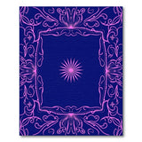 Navy Blue Pink Floral Border Area Rug