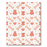 Pink Bells Hearts Bones Kids Washable Area Rug