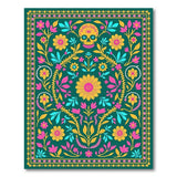 Vibrant Sugar Skull Marigold Area Rug