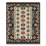 Multi-color and Patterns Southwestern Geometric Area Rug in Black Cream Rust