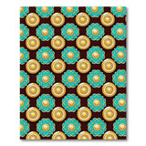 Teal Gold Geometric Medallion Area Rug