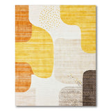 Yellow Abstract Shapes Area Rug