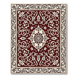 Red Traditional Persian Red Traditional Persian Area Rug with Floral Medallion
