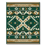 Forest Green Southwestern Geometric Rug