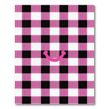 Pink Black Checkered Smiley Face Area Rug