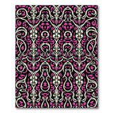 Pink Black Ornate Floral Damask Area Rug