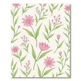 Floral Vintage Pink Daisy Floral Area Rug