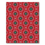 Vibrant Red Green Medallion Area Rug