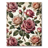 Floral Vintage Vintage Blush Rose Floral Area Rug