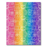 Boho Chic Rainbow Stamp Washable Area Rug