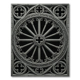 Grey Gothic Rose Window Area Rug