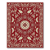Red Persian Floral Medallion Area Rug