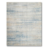 Distressed Vintage Blue Striped Area Rug