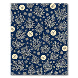 ODIKA Navy & Cream Coastal Botanical Washable Area Rug - Low Pile, Non-Slip & Pet Friendly