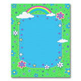 Playful Rainbow Stars Flowers Kids Area Rug