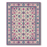 Multi-color and Patterns Pink Teal Floral Persian Area Rug