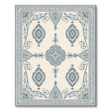 Ornate Blue Teal Persian Motif Area Rug