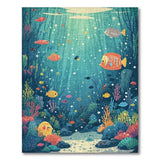 Whimsical Coral Reef Underwater Area Rug