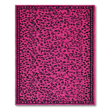 Pink Leopard Print Area Rug with Black Border