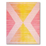 Vibrant Pink Yellow Gradient Geometric Area Rug