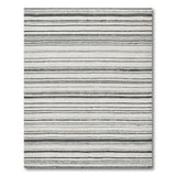 Distressed Black White Striped Woven Area Rug
