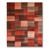 Red Geometric Patchwork Area Rug