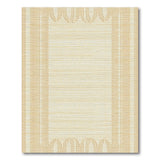 Beige Vertical Stripe Area Rug with Wavy Borders