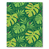 Boho Chic Vibrant Monstera Leaf Green Area Rug