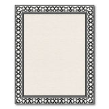 Beige and Neutral Ornate Black Floral Border Beige Area Rug