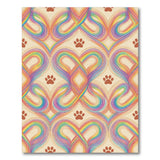 Rainbow Paw Swirl Washable Area Rug