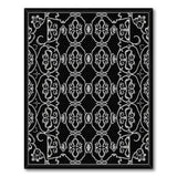 Elegant Black White Persian Floral Black and White Area Rug