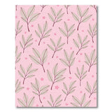 Blush Pink Leaf Flower Pattern Area Rug