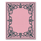 Pink Ornate Scrollwork Area Rug
