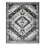 Black and White Black White Southwestern Geometric Area Rug