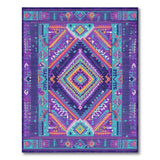 Vibrant Purple Teal Geometric Southwestern Rug