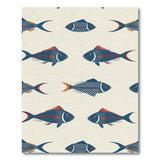Nautical Blue Snapper Fish Coastal Rug