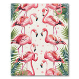 Vibrant Pink Flamingo Palm Coastal Area Rug