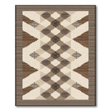 Cream Brown Geometric Southwestern Area Rug