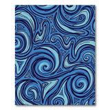 Swirling Blue Geometric Area Rug