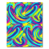 Vibrant Neon Swirl Abstract Area Rug