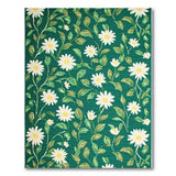 Emerald Green Daisy Floral Area Rug