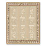Beige Greek Key Geometric Area Rug