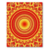 Vibrant Red Mandala Sun Area Rug