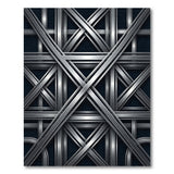 Modern Silver Lattice Geometric Area Rug