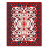Red Red Persian Floral Motif Area Rug